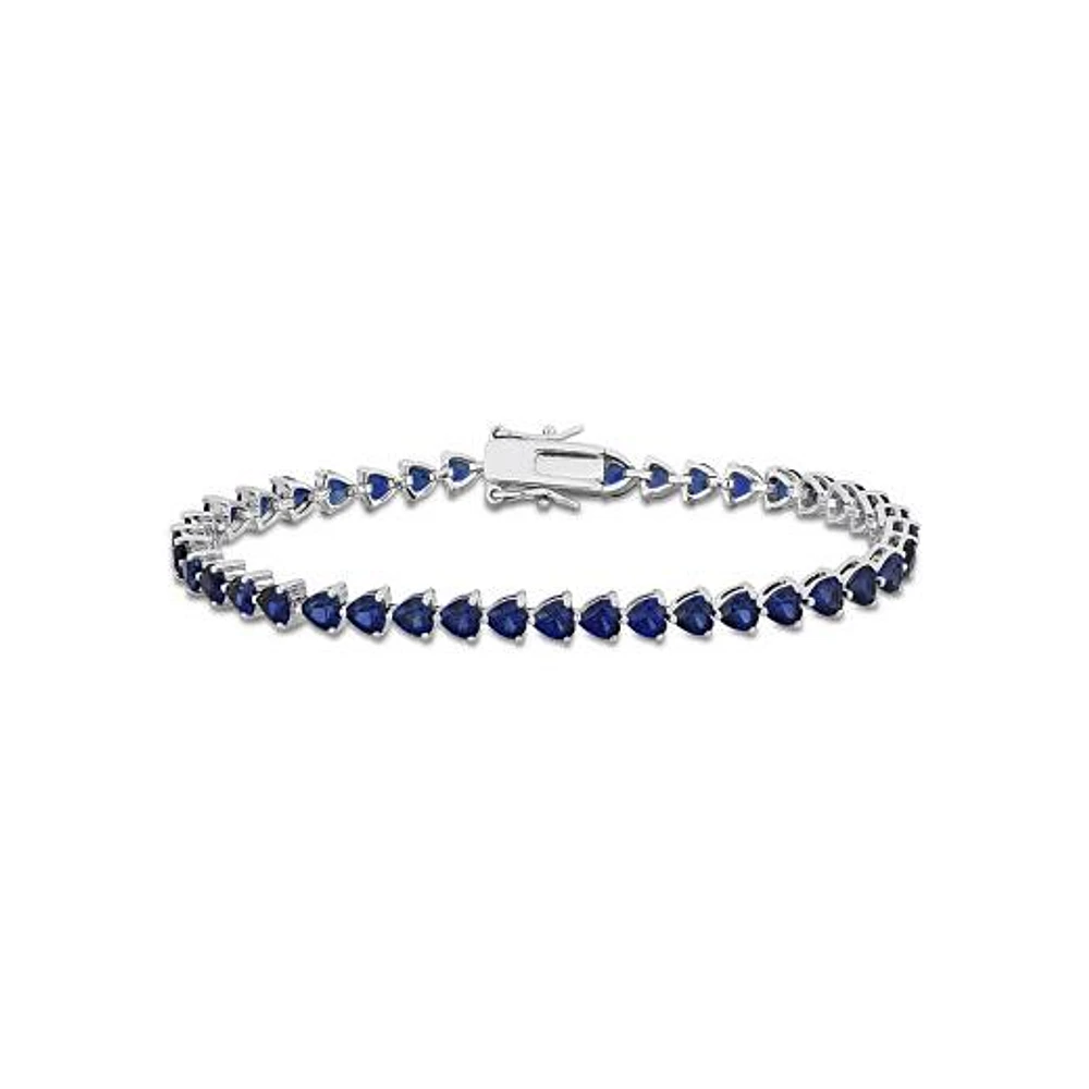 Julianna B Sterling Silver Lab Grown Blue Sapphire Tennis Bracelet