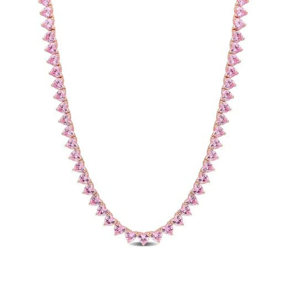 Julianna B Rose Plated Sterling Silver Lab Grown Pink Sapphire Necklace
