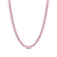 Julianna B Rose Plated Sterling Silver Lab Grown Pink Sapphire Necklace