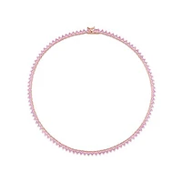 Julianna B Rose Plated Sterling Silver Lab Grown Pink Sapphire Necklace