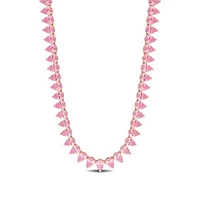Julianna B Created Pink Sapphire Rose Plated Sterling Silver 18" Tennis Necklace