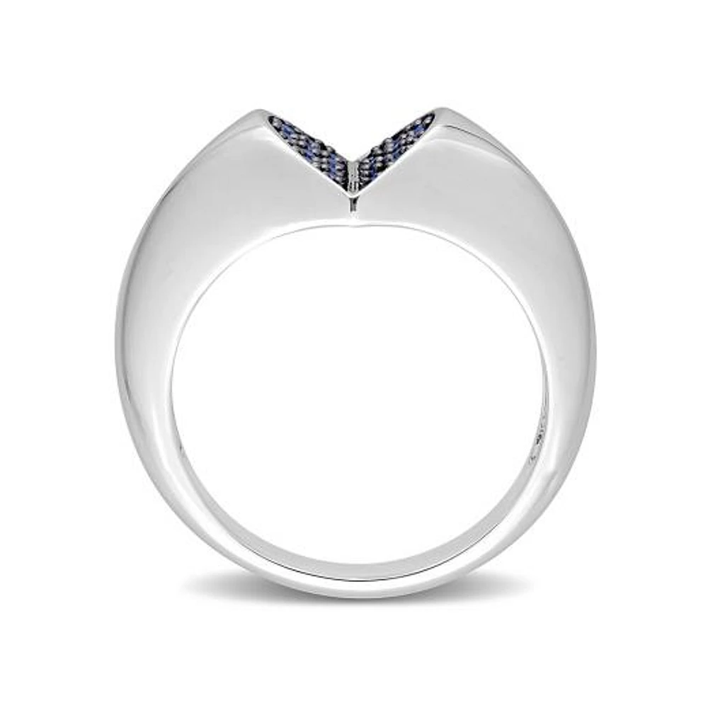 Julianna B Sterling Silver Lab Grown Blue Sapphire Ring