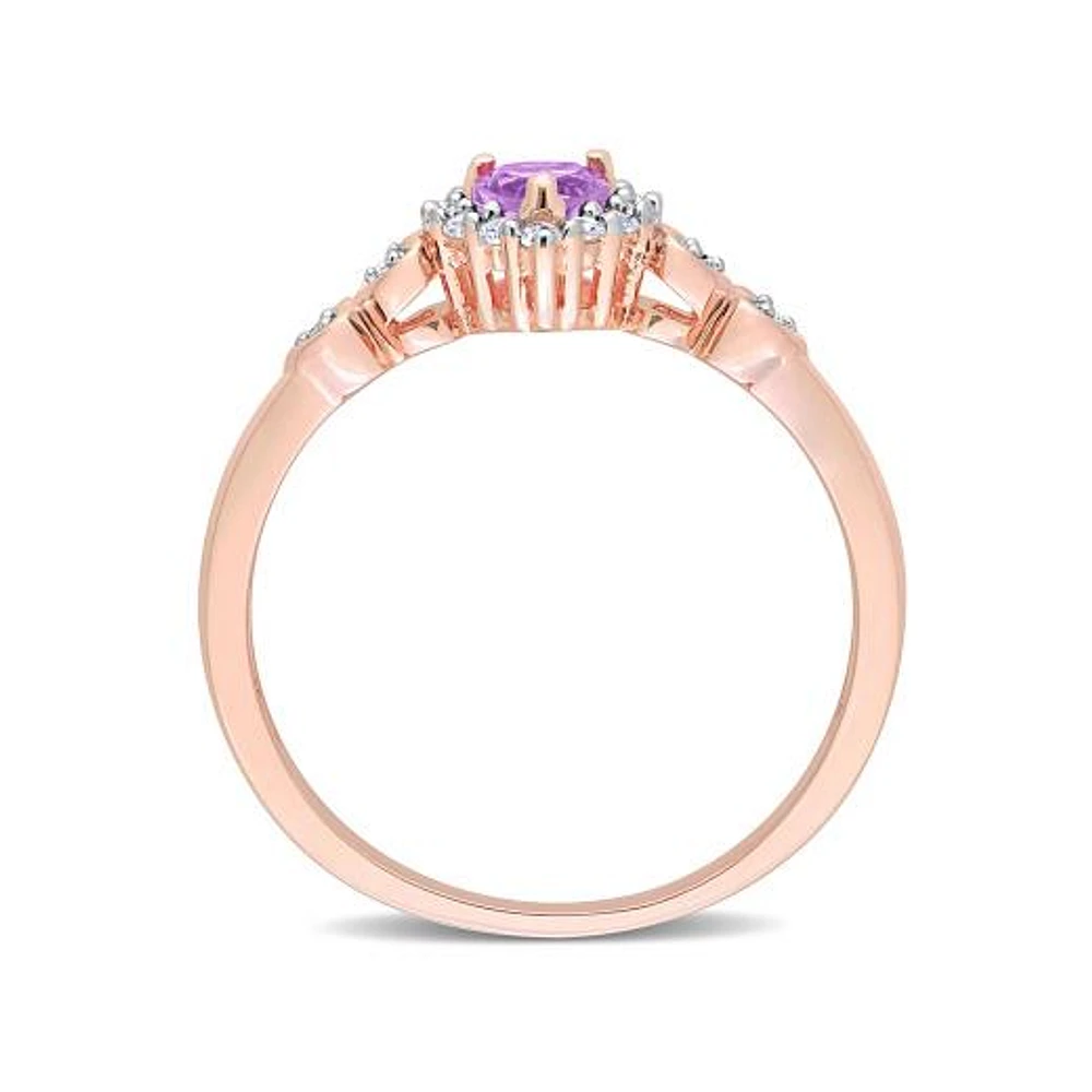 Julianna B Sterling Silver Diamond, Amethyst & Created White Sapphire Ring