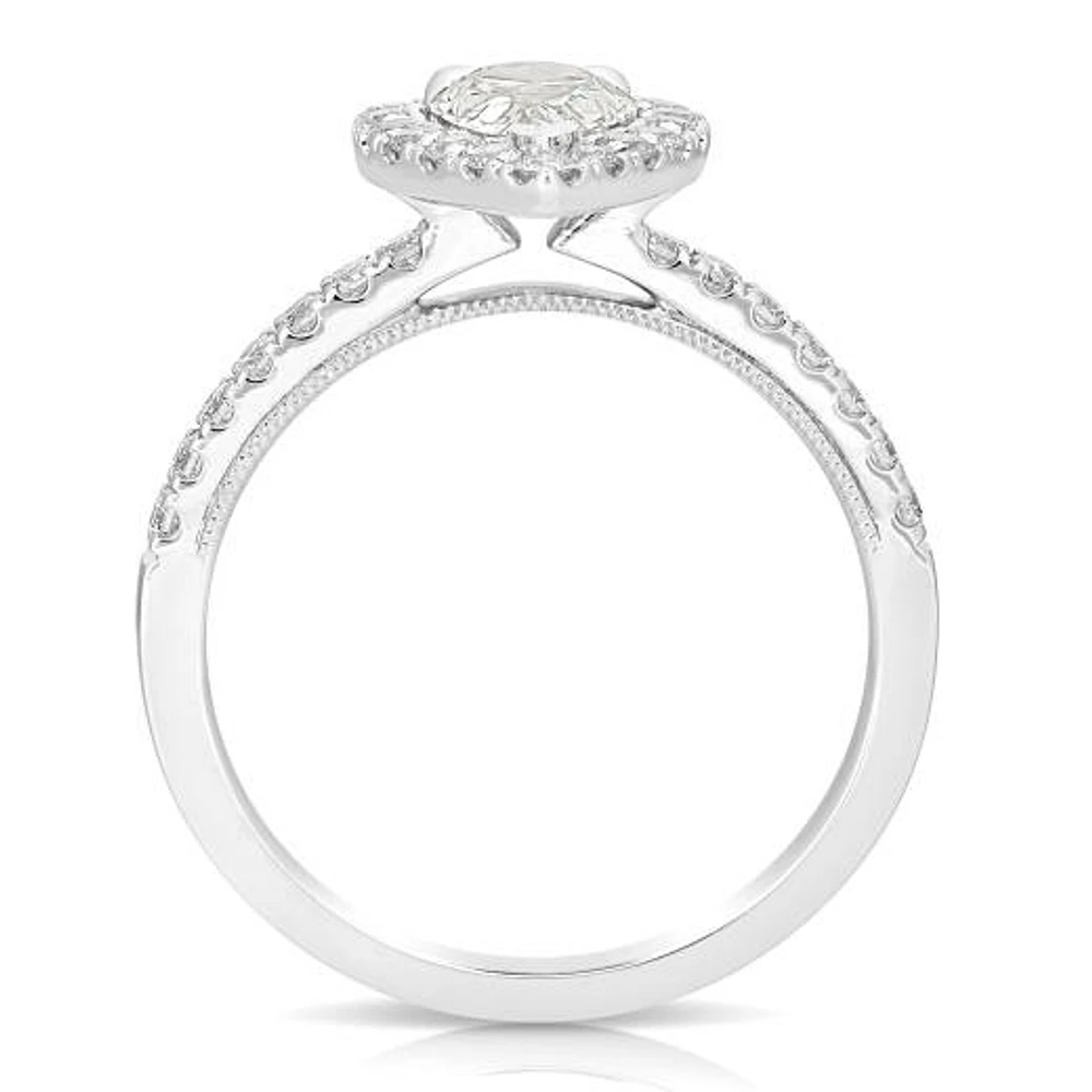 New Brilliance Lab Grown 2.10CTW Pear Cut Diamond Ring in 14K White Gold