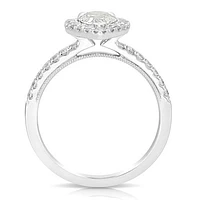 New Brilliance Lab Grown 2.10CTW Pear Cut Diamond Ring in 14K White Gold