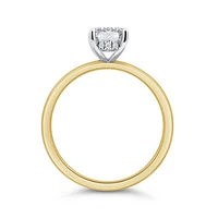 New Brilliance Lab Grown 1.57CTW Emerald Cut Diamond Ring in 14K Yellow Gold