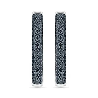 Sterling Silver 0.45CTW Black Diamond Hoop Earrings