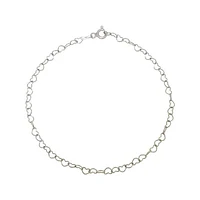 Sterling Silver 7" - 8" Adjustable Heart Link Bracelet