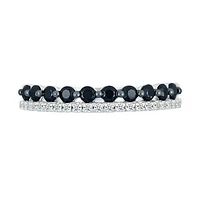 Sterling Silver 0.45CTW Black Diamond Fashion Band