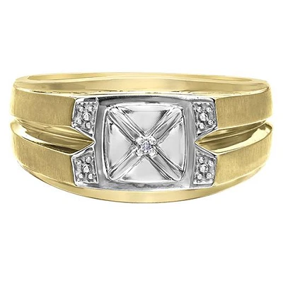 10K Yellow Gold Men's Diamond Ring