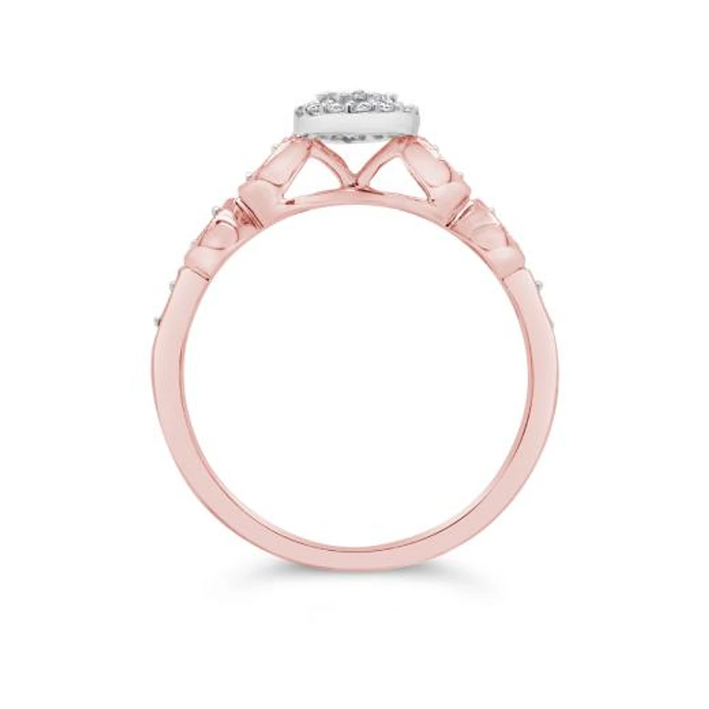 10K Rose Gold 0.20CTW Diamond Promise Ring