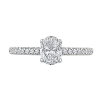 New Brilliance 14K White Gold Lab Grown 1.28CTW Oval Diamond Solitaire Ring