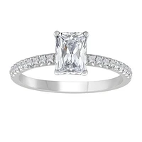 New Brilliance 14K White Gold Lab Grown 1.28CTW Emerald Shaped Diamond Ring