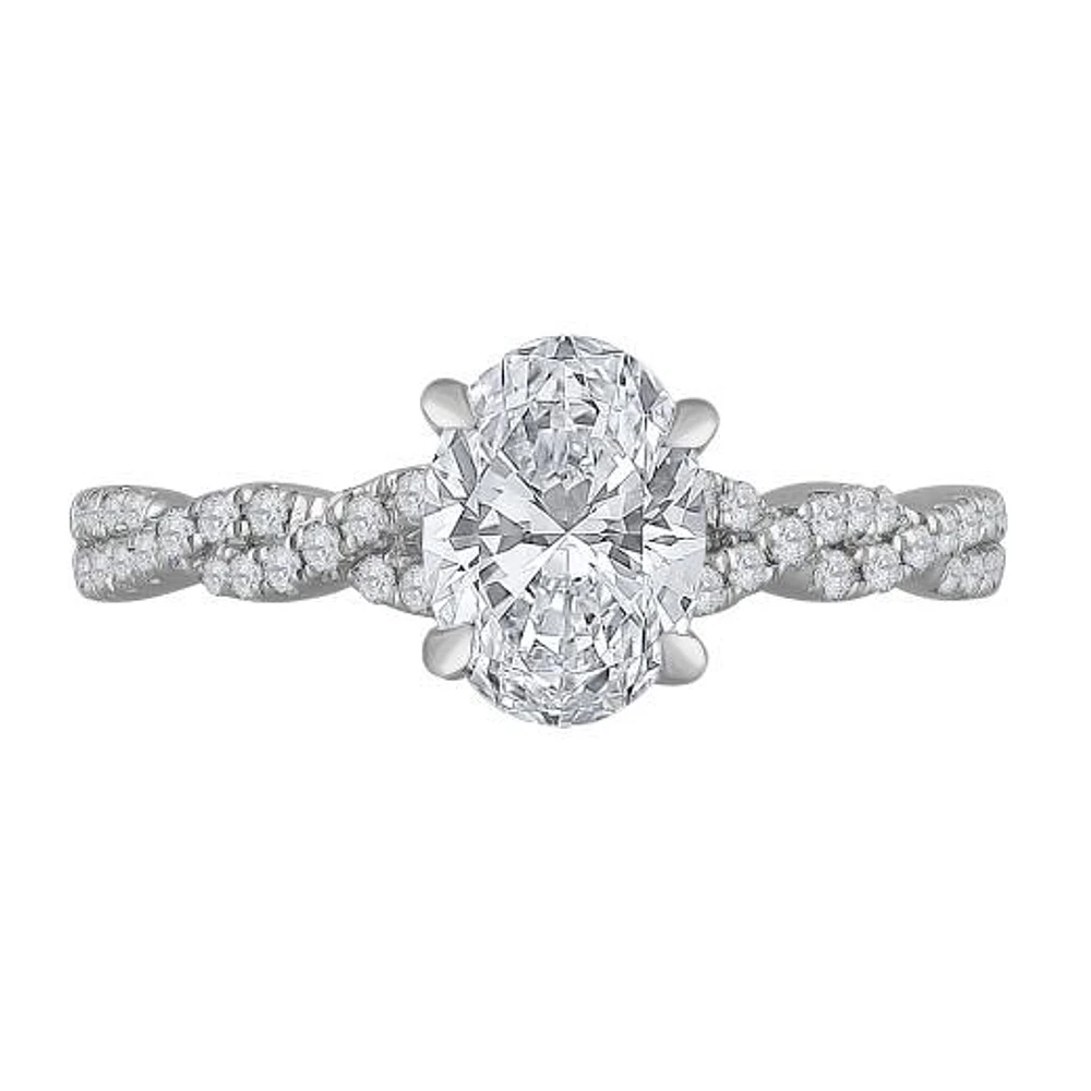 New Brilliance 14K White Gold Lab Grown 1.23CTW Oval Diamond Bridal Ring