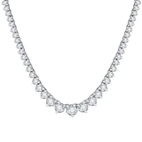 New Brilliance 14K White Gold Lab Grown 5.00CTW Diamond Tennis Necklace