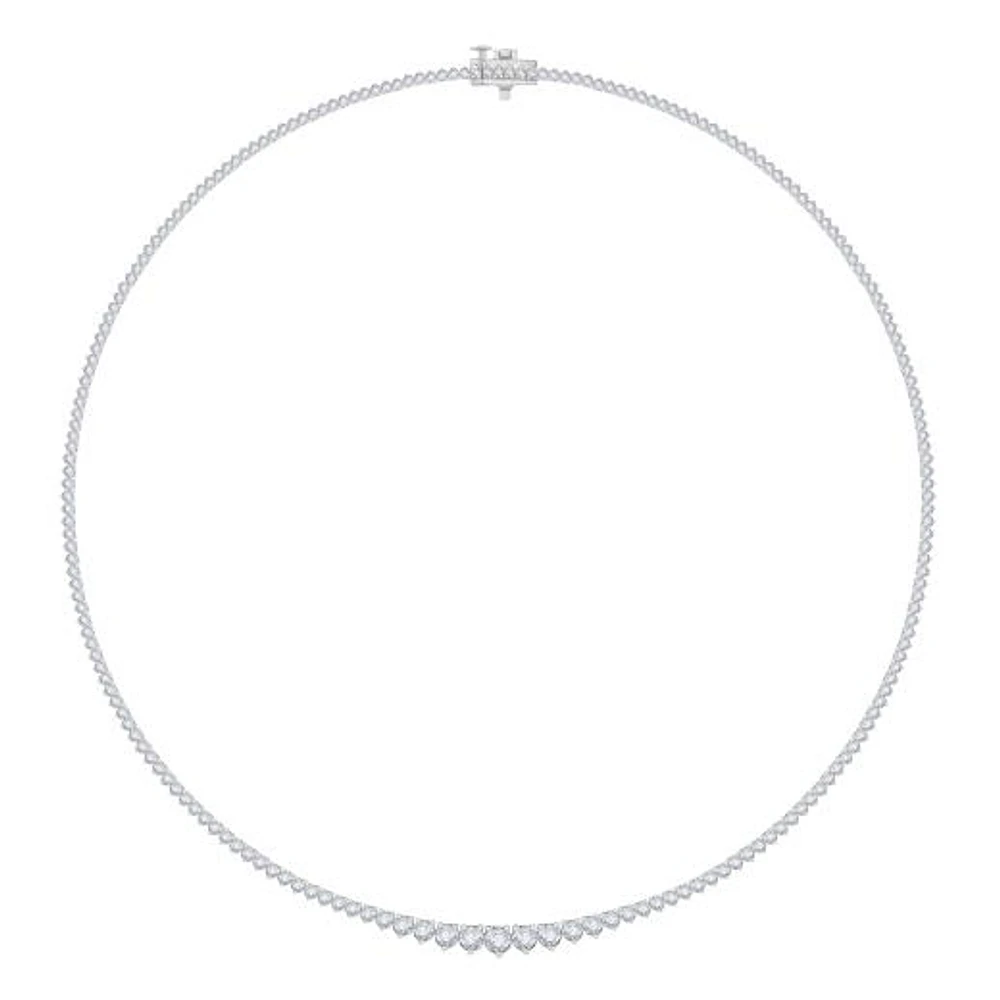 New Brilliance 14K White Gold Lab Grown 5.00CTW Diamond Tennis Necklace