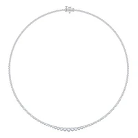 New Brilliance 14K White Gold Lab Grown 5.00CTW Diamond Tennis Necklace
