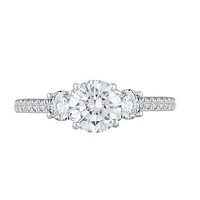 New Brilliance 14K White Gold Lab Grown Three Stone 1.54CTW Diamond Ring