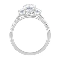 New Brilliance 14K White Gold Lab Grown 2.14CTW Diamond Three Stone Ring