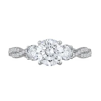 New Brilliance 14K White Gold Lab Grown 1.58CTW Three Stone Bridal Ring