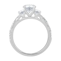 New Brilliance 14K White Gold Lab Grown 1.58CTW Three Stone Bridal Ring