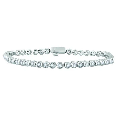 10K White Gold 3.00CTW Diamond Tennis Bracelet