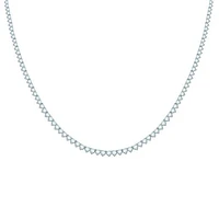 14K White Gold 7.01CTW Tennis Diamond Necklace