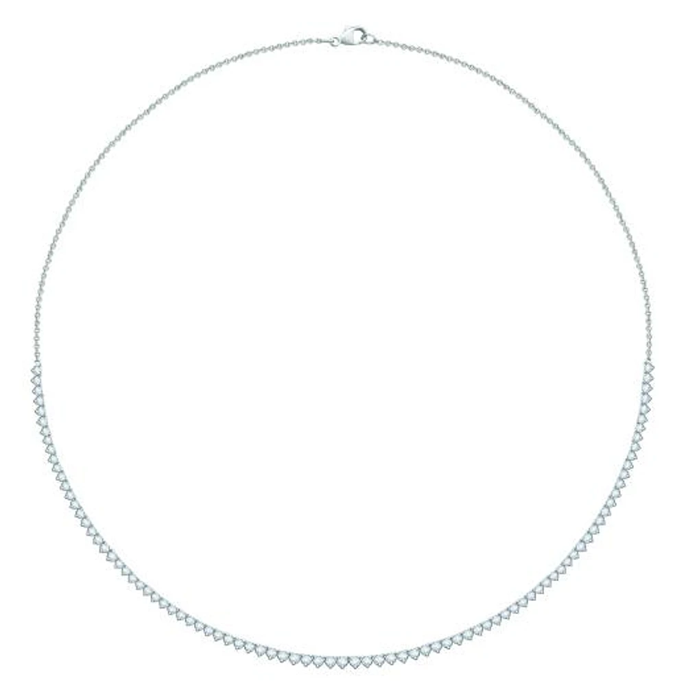 14K White Gold 3.02CTW Diamond Tennis Necklace