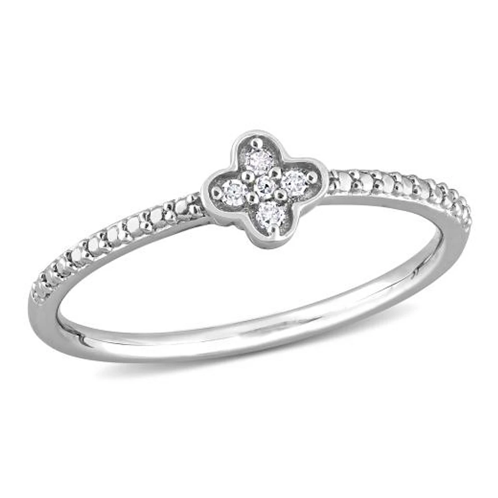 Julianna B Sterling Silver Diamond Promise Ring