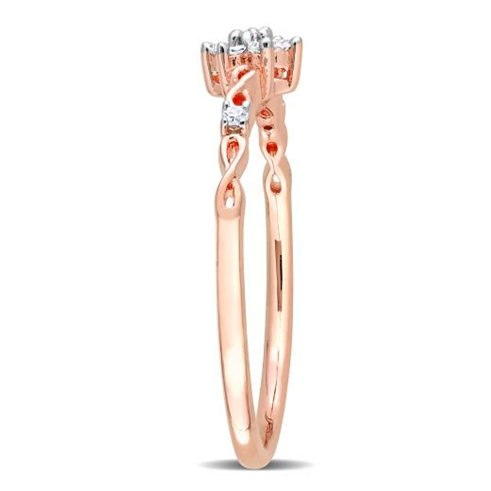 Julianna B Rose Plated Sterling Silver Diamond Promise Ring