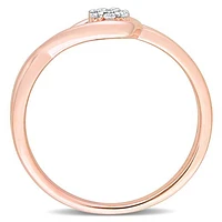 Julianna B Rose Plated Sterling Silver Diamond Ring