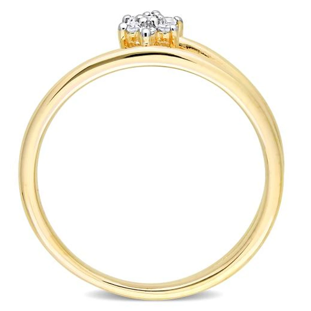 Julianna B Yellow Plated Sterling Silver Diamond Promise Ring