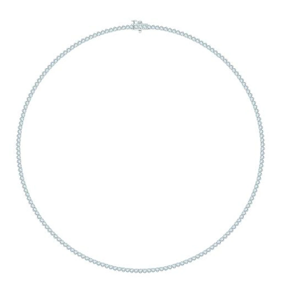 14K White Gold 5.04CTW Diamond Tennis Necklace