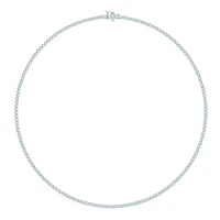14K White Gold 7.01CTW Diamond Tennis Necklace