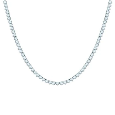 14K White Gold 10.00CTW Diamond Tennis Necklace