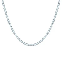 14K White Gold 10.00CTW Diamond Tennis Necklace