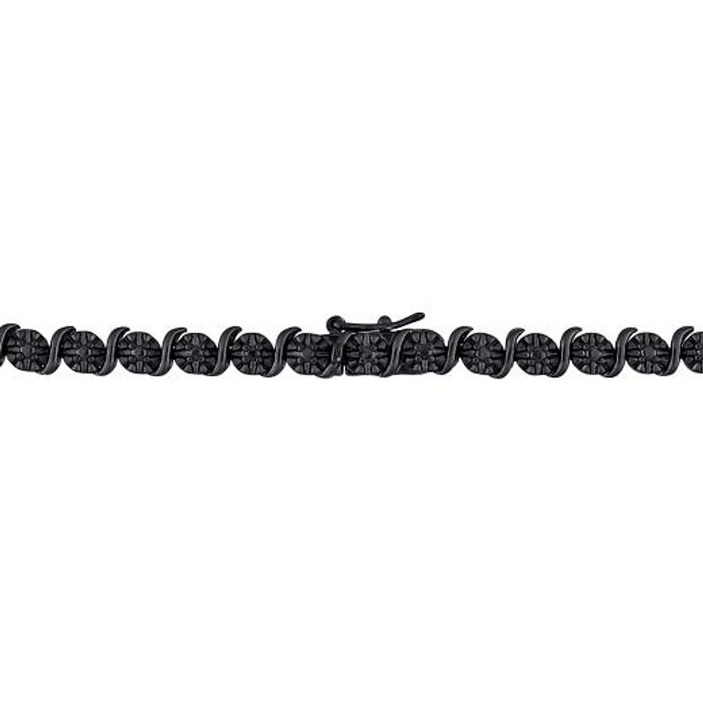 Julianna B Sterling Silver 0.52CTW Black Diamond Tennis Necklace