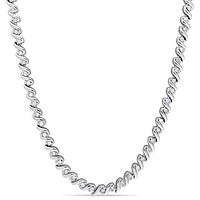 Julianna B Sterling Silver 1.05CTW Diamond Tennis Necklace