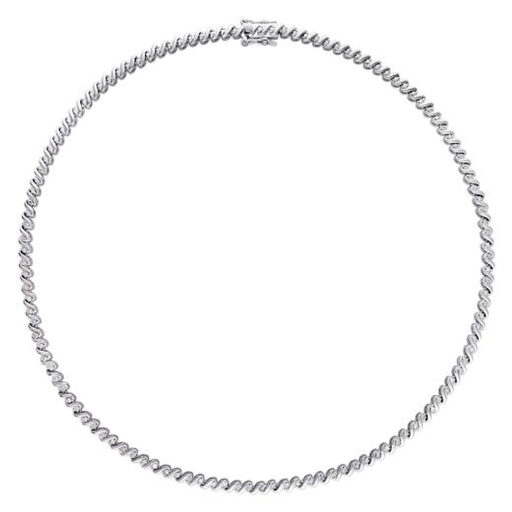 Julianna B Sterling Silver 1.05CTW Diamond Tennis Necklace