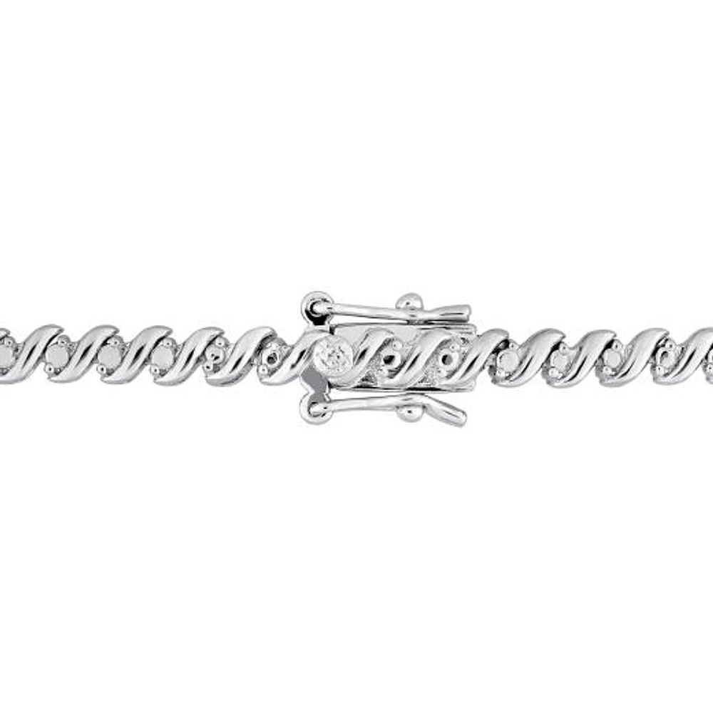 Julianna B Sterling Silver 1.05CTW Diamond Tennis Necklace
