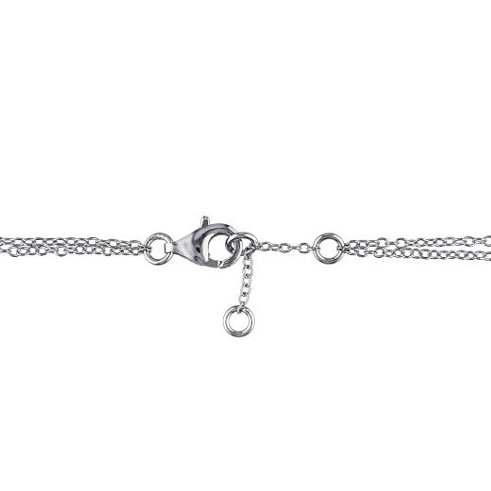 Julianna B Sterling Silver Diamond Heartbeat Bracelet