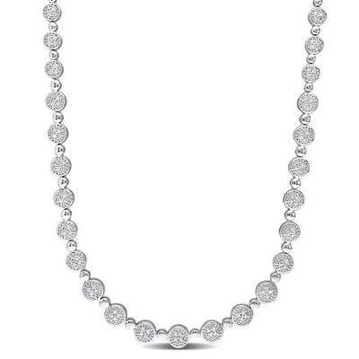 Julianna B Sterling Silver 1.00CTW Diamond Tennis Necklace