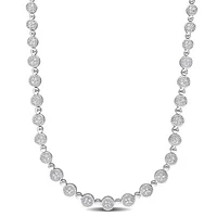 Julianna B Sterling Silver 1.00CTW Diamond Tennis Necklace