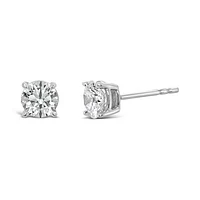 New Brilliance 10K White Gold Lab Grown 0.80CTW Diamond Stud Earrings