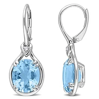 Julianna B Sterling Silver Sky Blue Topaz and White Topaz Earrings