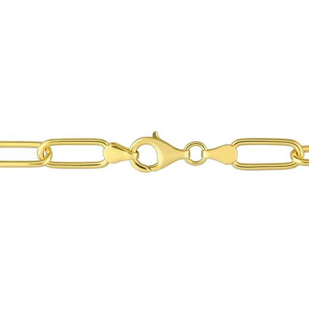 Julianna B Sterling Silver Yellow Plated Diamond Charm 9" Bracelet