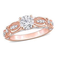 Julianna B 10K Rose Gold Created White Sapphire Diamond Ring