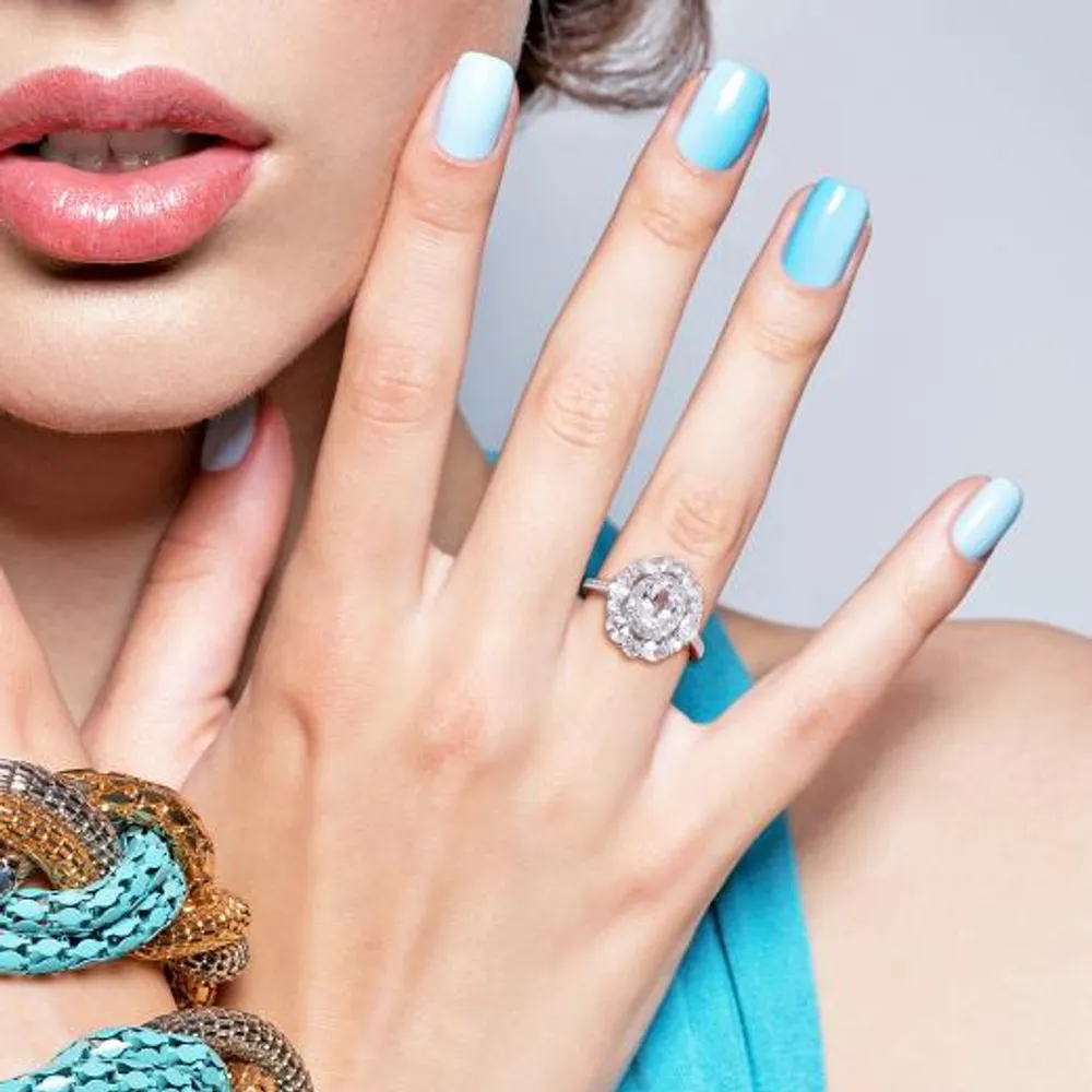 Julianna B 10K White Gold Created Sapphire Ring