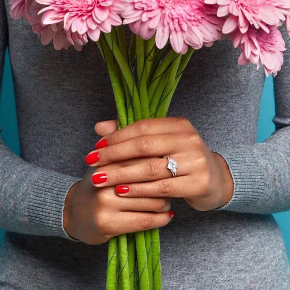 Julianna B 10K White Gold Created Sapphire Ring