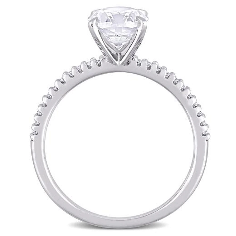 Julianna B 14K White Gold Created Sapphire and Diamond Ring